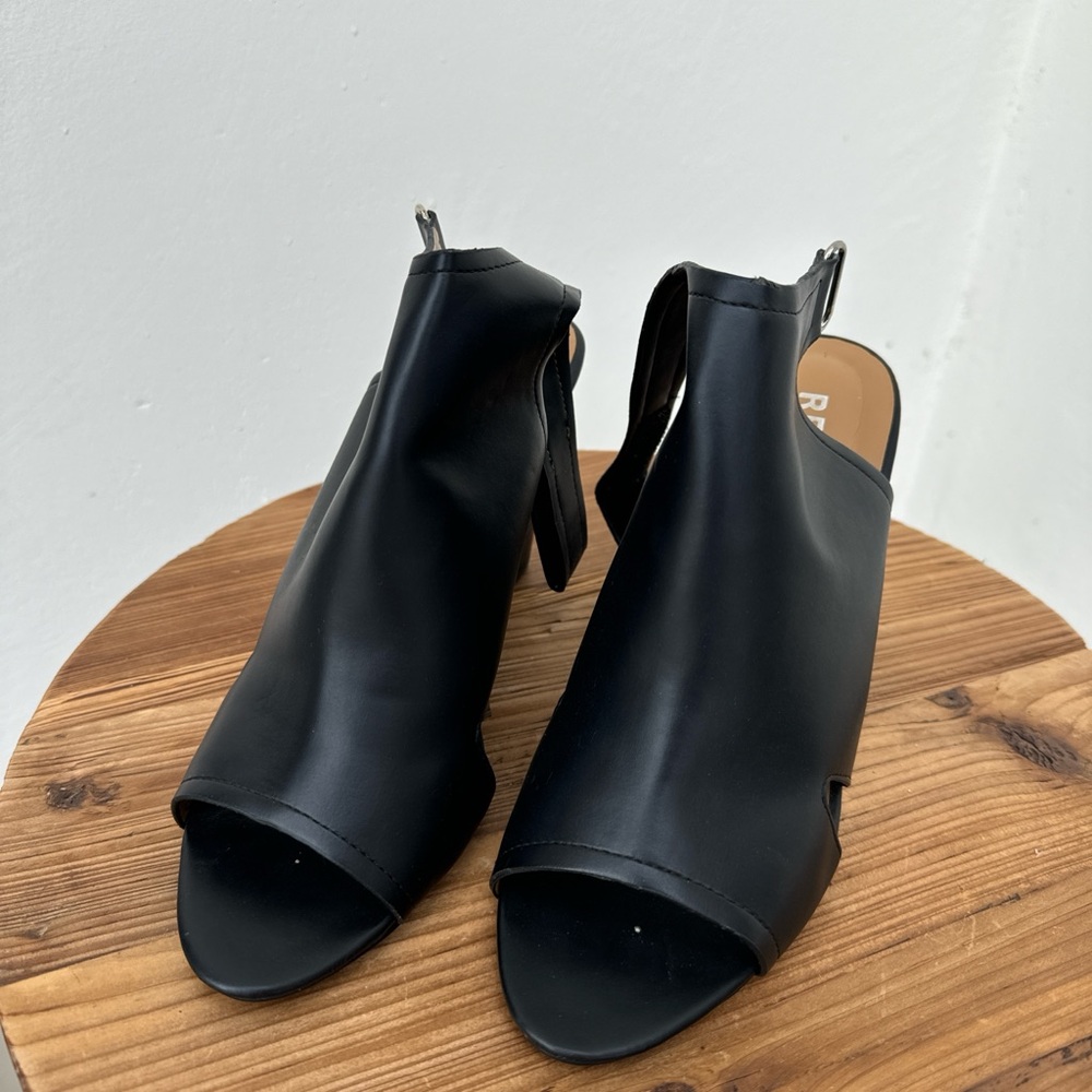 Report Black Open-Toe Mules